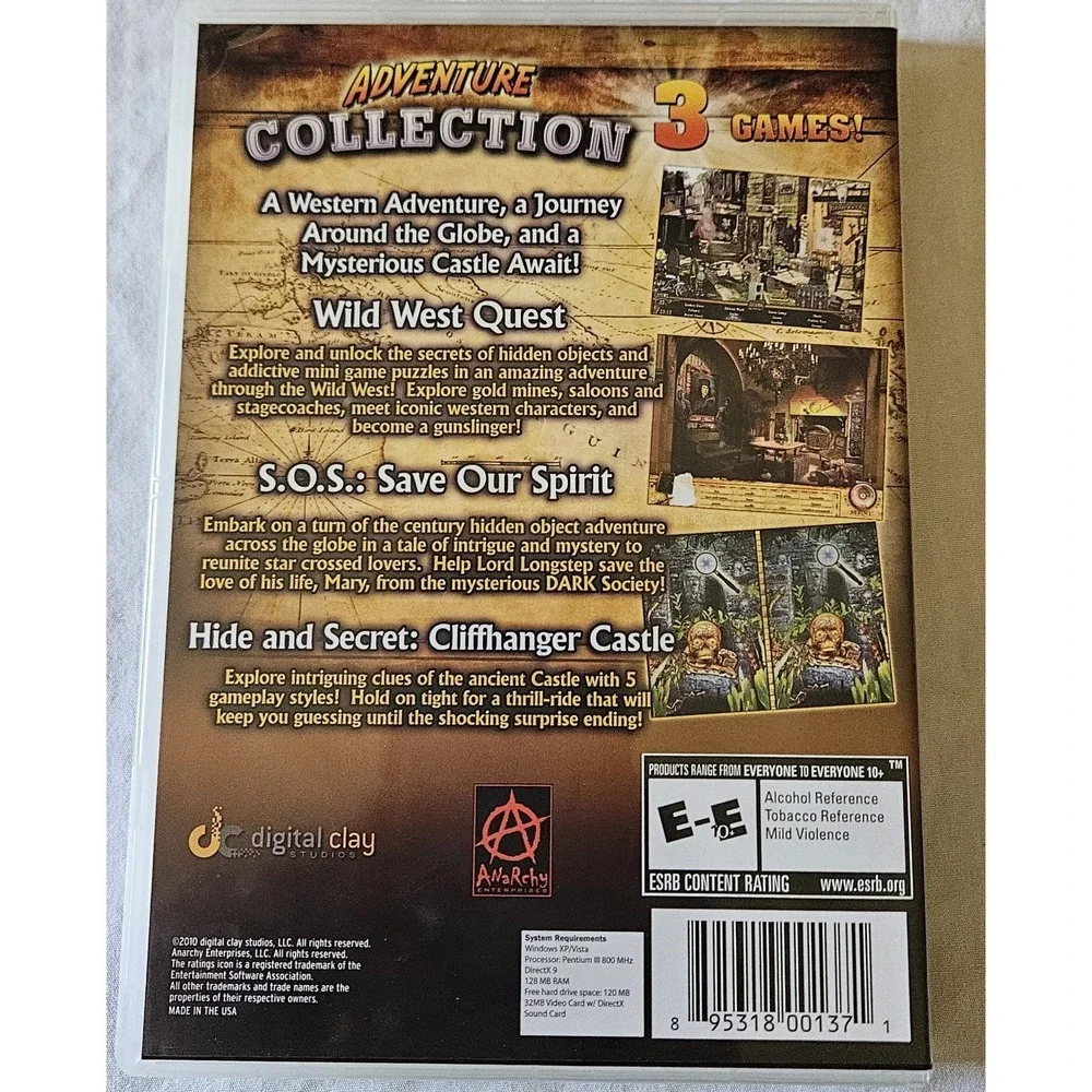 Adventure Collection PC CD-ROM 3 Games Hidden Object Puzzle Mystery Complete